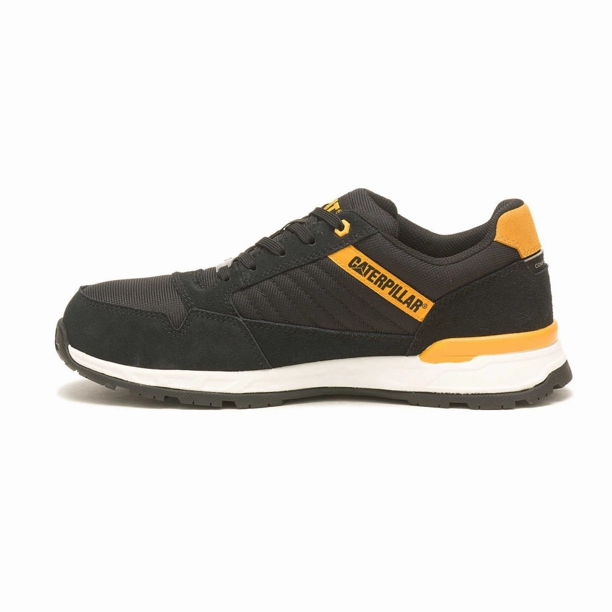 reinforced sole Workplace Gear Caterpillar Venward Men's Composite Toe Work Shoe (P91480) In Black/Yellow