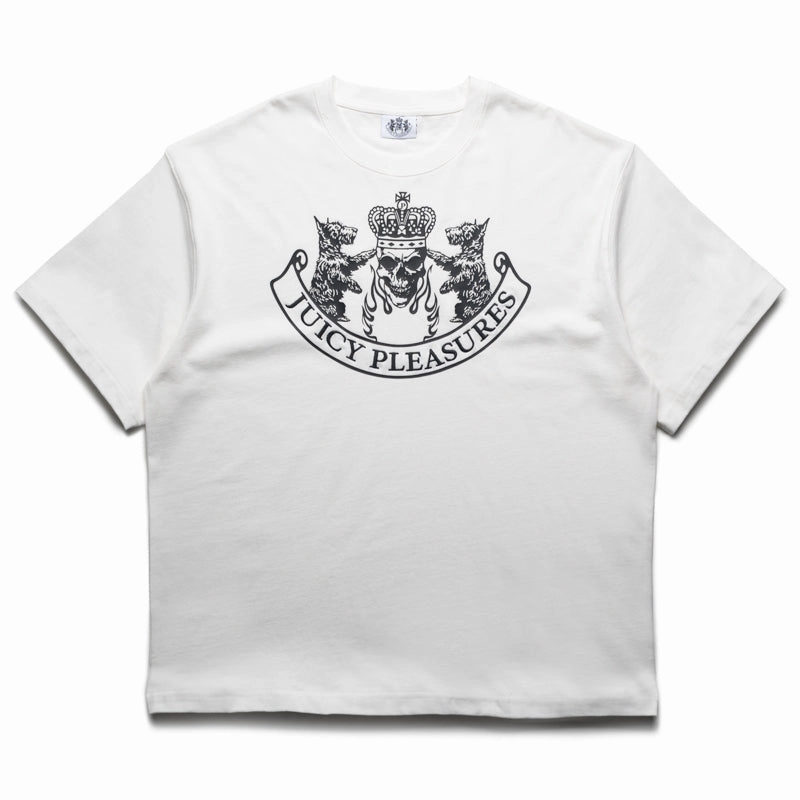 Pleasures Skull Crest Heavyweight Tee - White OdorResistant Material