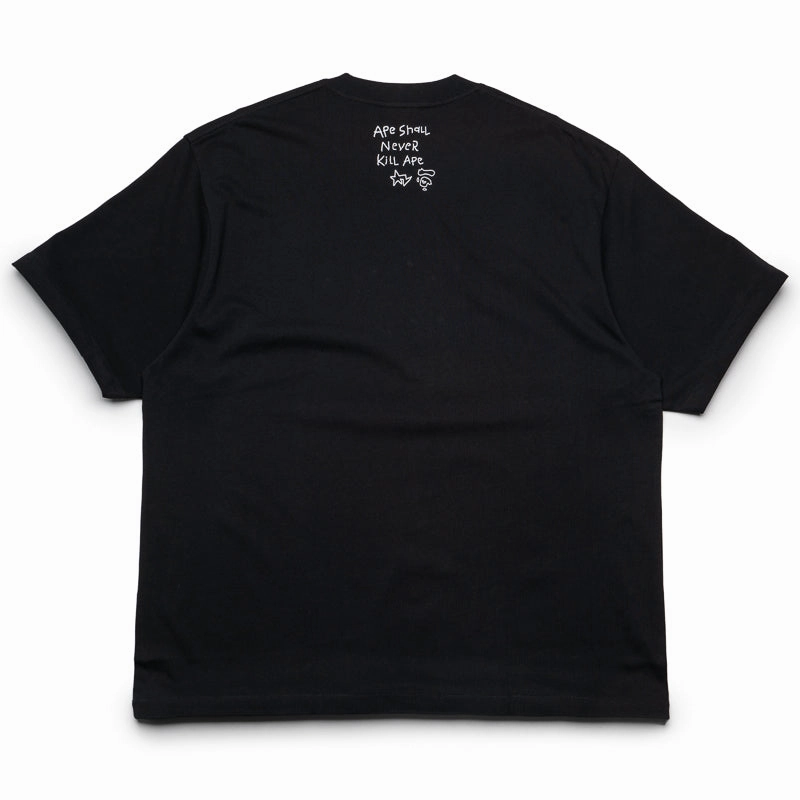 A Bathing Ape Hand Drawn Logo Tee - Black MoistureWicking Fabric