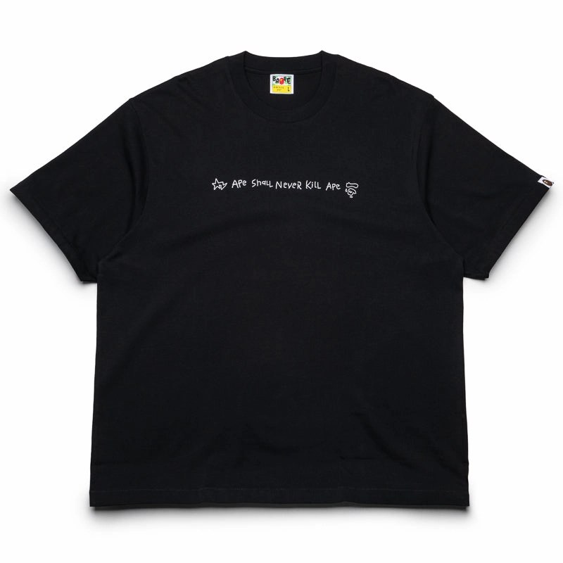 Green Soul AntiPillingTechnology A Bathing Ape Hand Drawn Logo Tee - Black
