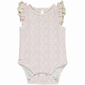 Amber Onesie in Pink Ditsy Floral TumbleDry Safe