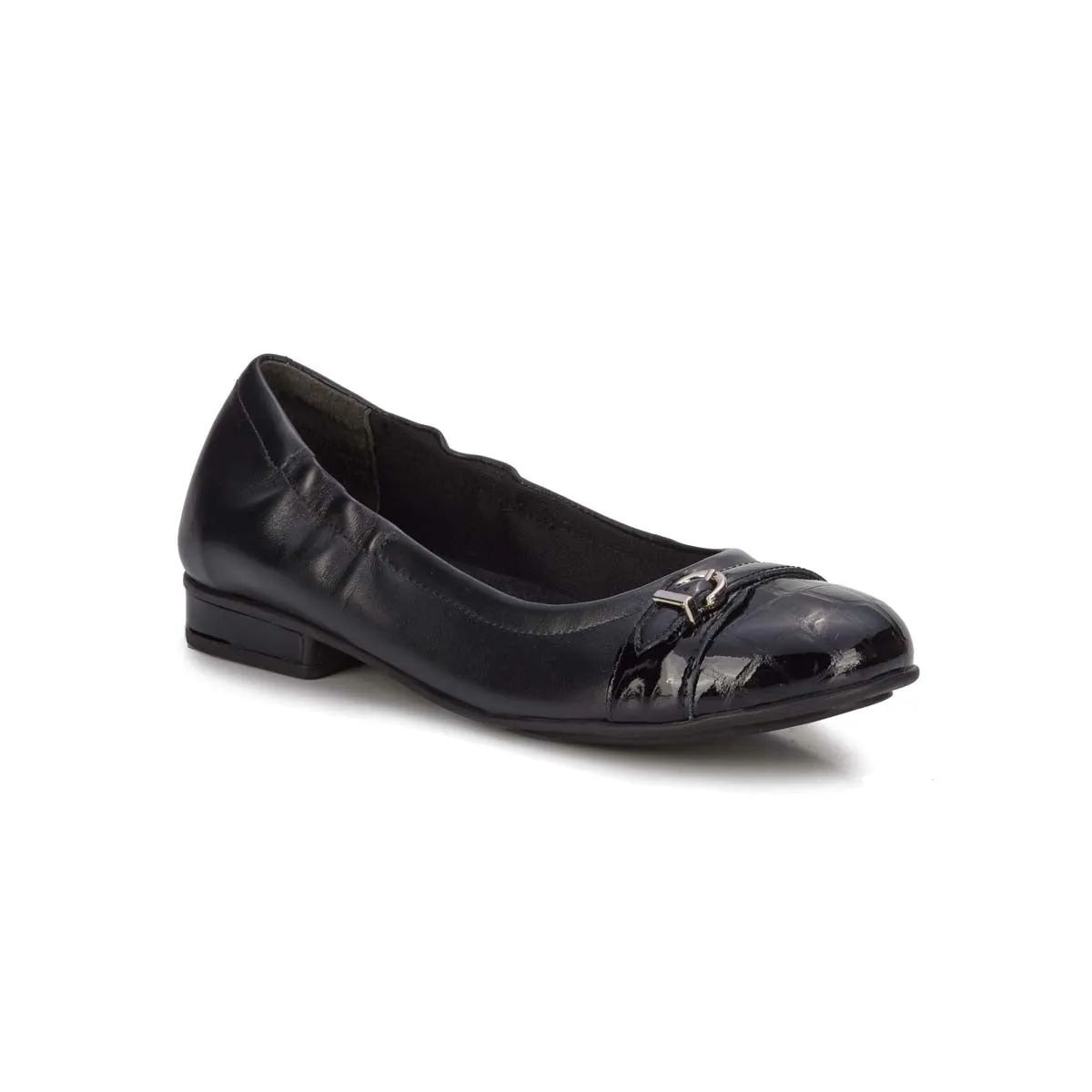 Casual Wear Walking Cradles Trista Women Flat Slip-on Shoe In Black Leather/patent/croco