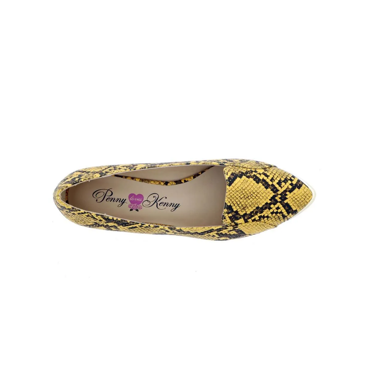 Penny Loves Kenny Nik Women Slip-on Shoe In Yellow Faux Snake Simple Slip-on Comfort