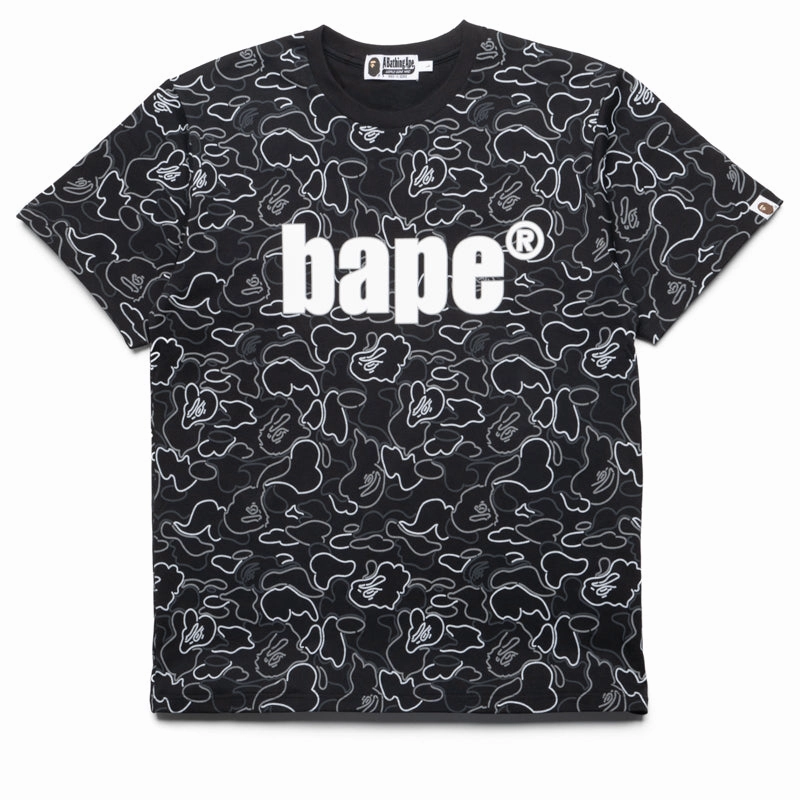 A Bathing Ape Neon Camo Bape Tee - Black HighDensity Weave