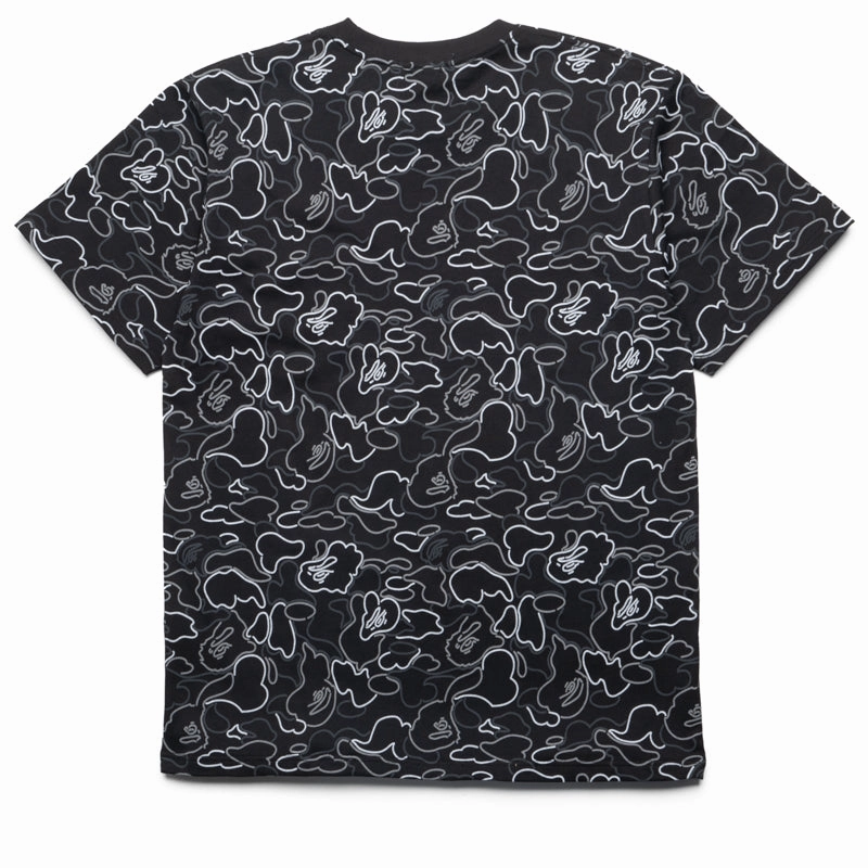 Global Edge Streetwear Style A Bathing Ape Neon Camo Bape Tee - Black