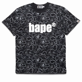 Fur Fit A Bathing Ape Neon Camo Bape Tee - Black