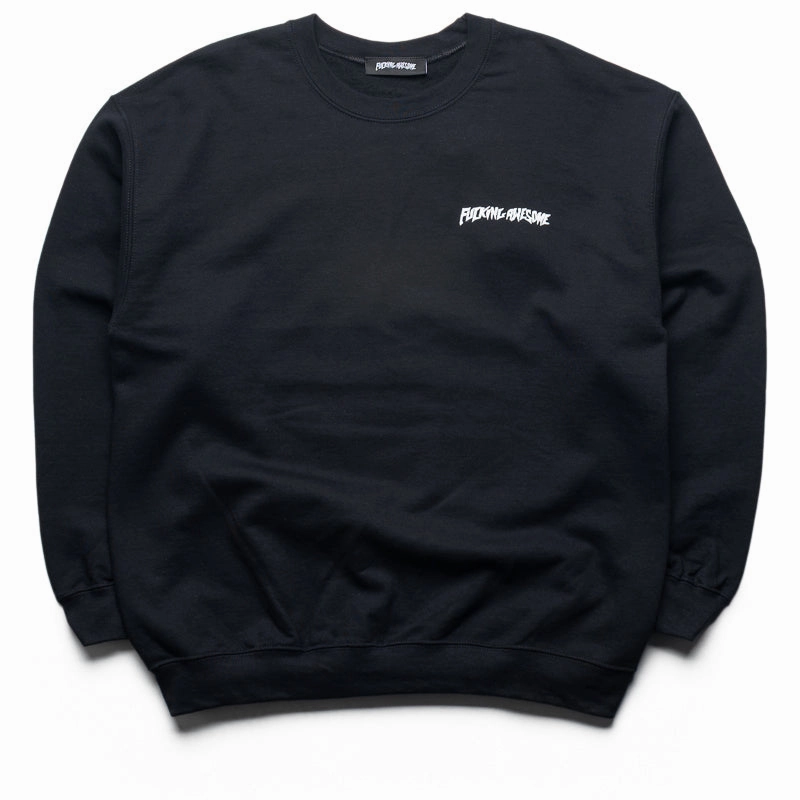 Fucking Awesome Landscape Brainscape Crewneck - Black Crystal Soul Flexible Fabric Blend
