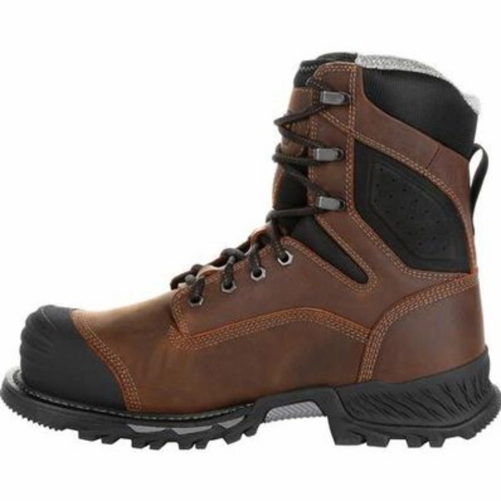 Georgia Boot Rumbler Men's Composite Toe Waterproof Work Boots Gb00285 In Brown Suede Feel