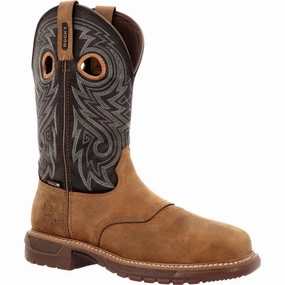 Rocky Original Ride Flx Men's Waterproof Composite Toe Western Boots Rkw0391 In Brown Comfortable fit