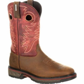 Padded Interior Rural Traveler Sleek Comfort Georgia Boot Carbo-tec Lt Men's Waterproof Pull-on Boots Gb00221 In Red