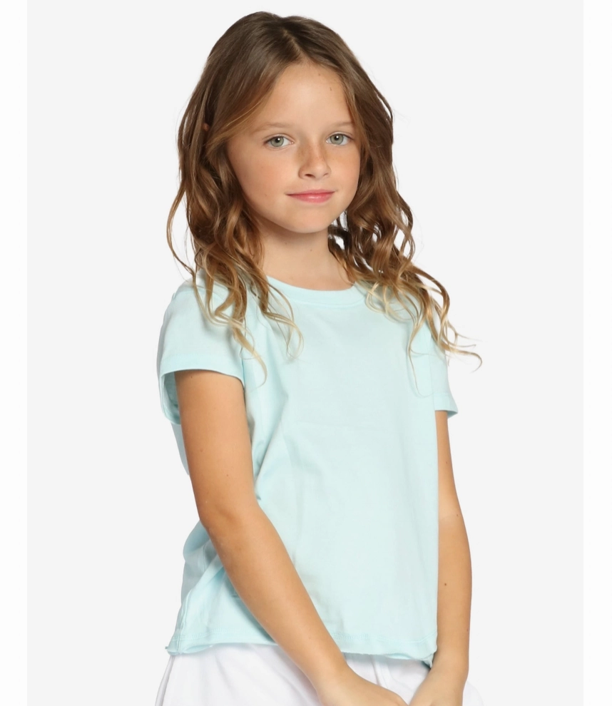 MoistureControl Fabric Girls Crew Neck Tee - Mist