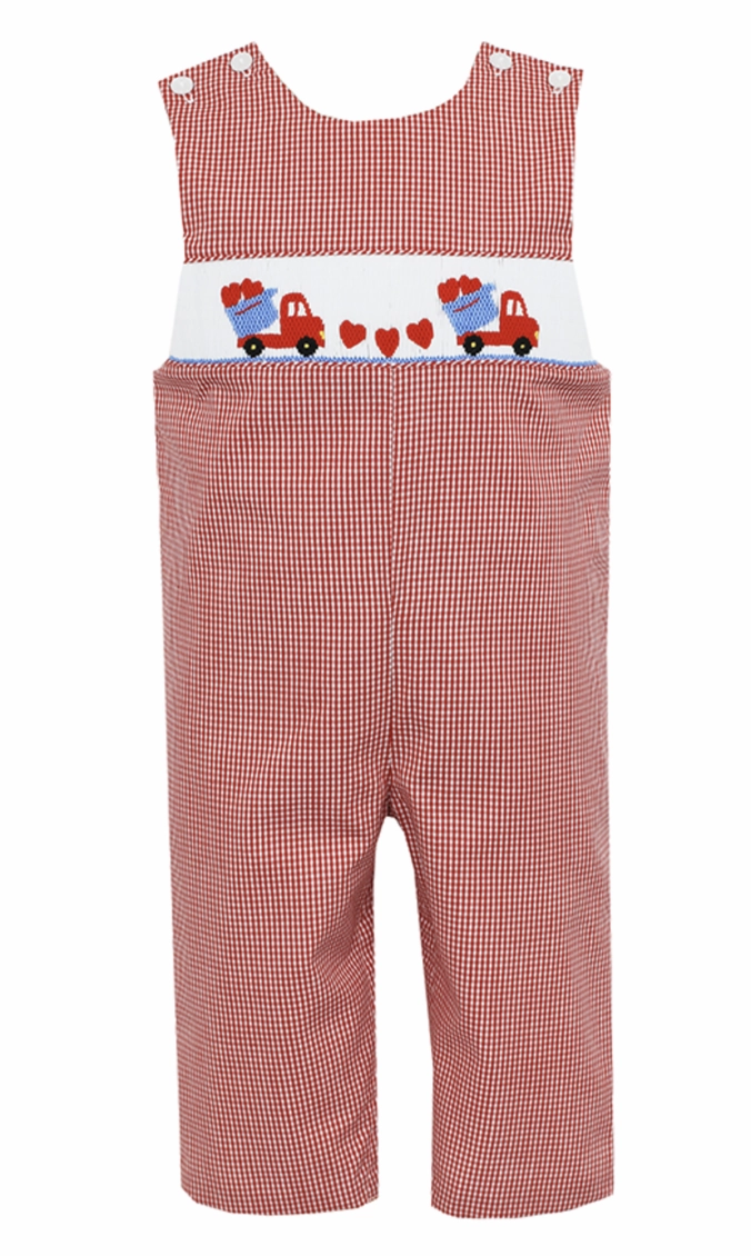 Everyday Fashion Reflective Safety Accents Sweet Hearts Long Jon Jon - Red Gingham