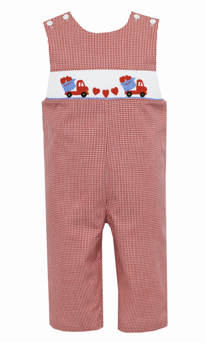 Sweet Hearts Long Jon Jon - Red Gingham outdoor mode