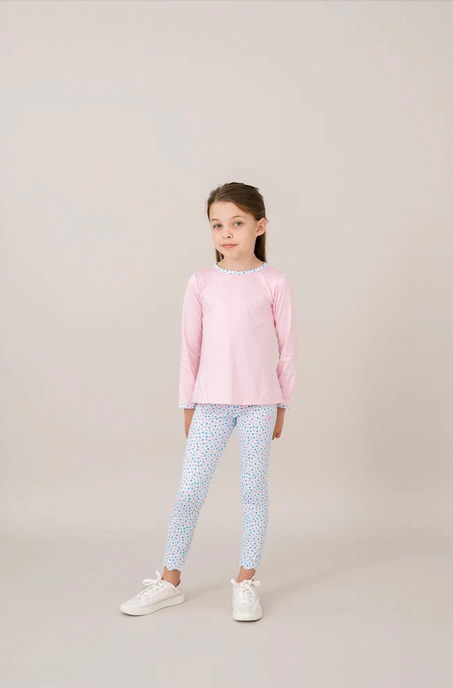 World Edge Sadie Scallop Legging - Kindness Blooms Floral Athleisure