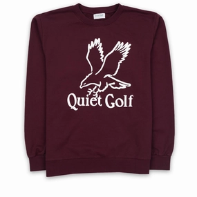 HighNeckStyle Cozy Cardigan Quiet Golf Cross Creek Crewneck - Burgundy