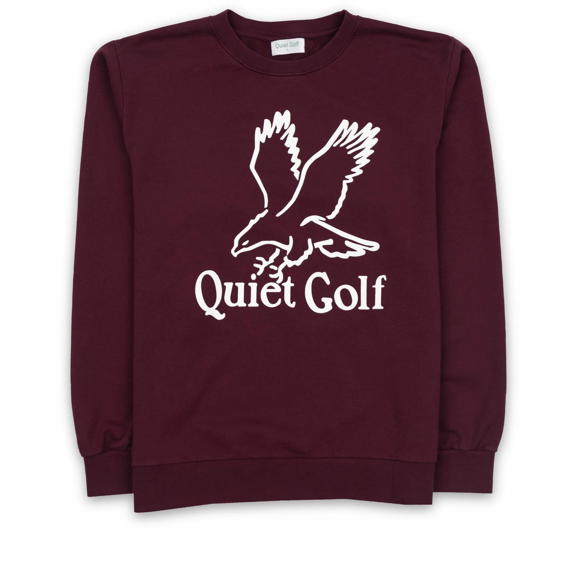 HighDensityWeave FadeResistant Dye Quiet Golf Cross Creek Crewneck - Burgundy