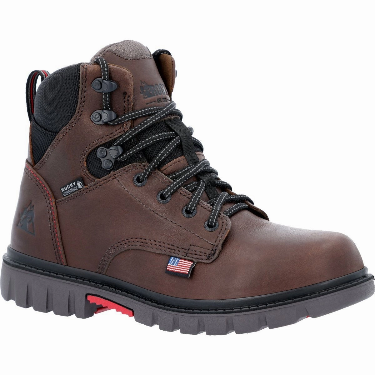 Rocky Worksmart Men's USA Waterproof Work Boots Rkk0452 In Brown Steel Guard