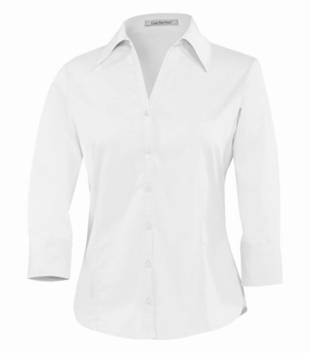 Metallic Finish Snug feel COAL HARBOUR? EASY CARE BLEND 3/4 SLEEVE LADIES' WOVEN SHIRT