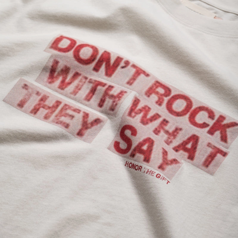 Honor The Gift What They Say Tee - White mesh ventilation