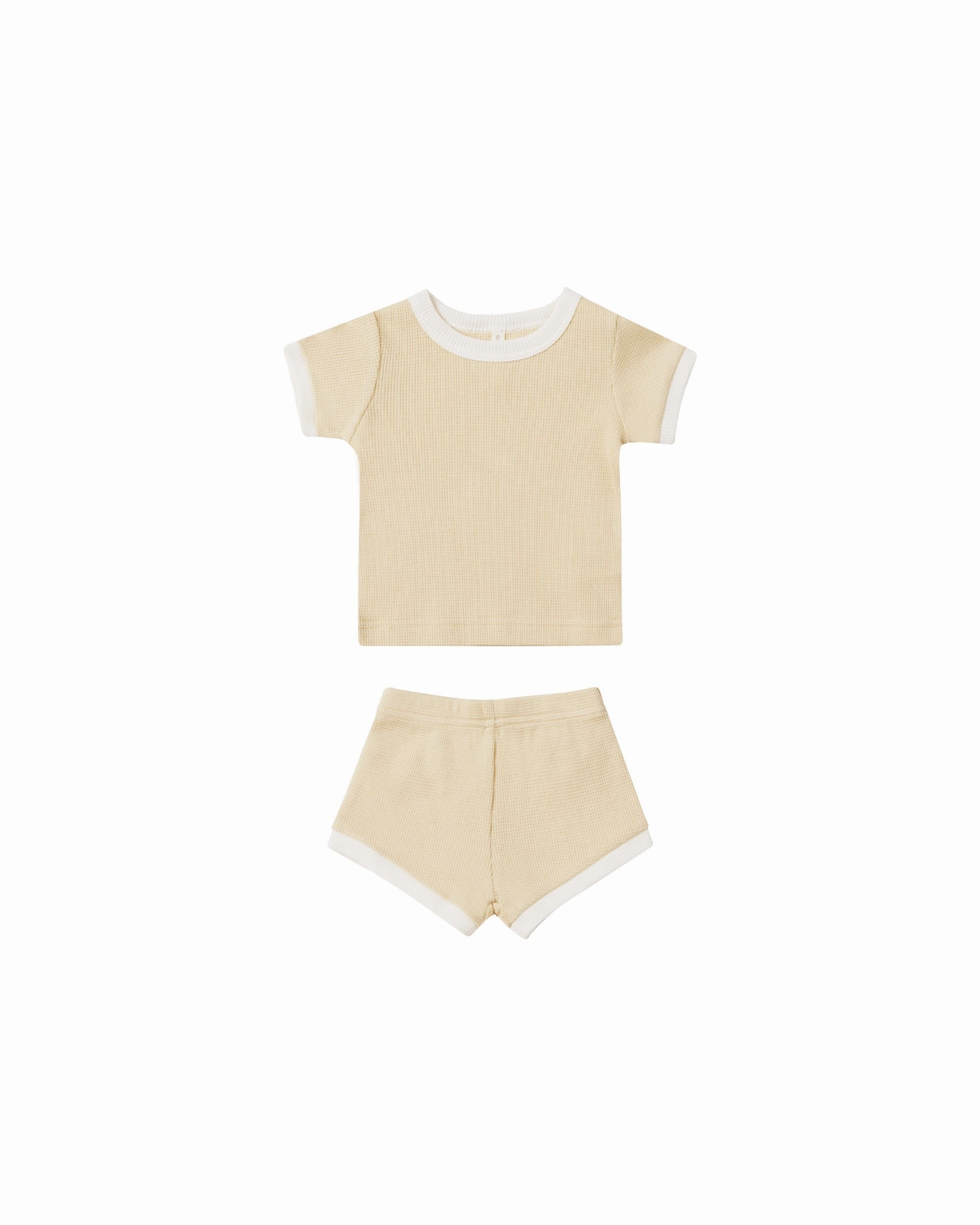 AllDayComfort Waffle Shortie Set | Lemon