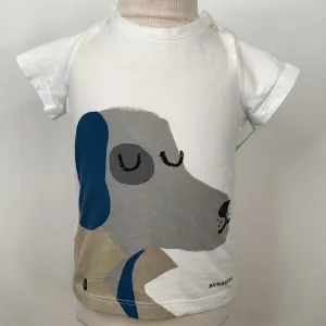 Collectors Corner Size 6m: Burberry White/Grey Dog T-Shirt Comfort - fit Colorful kids' clothes