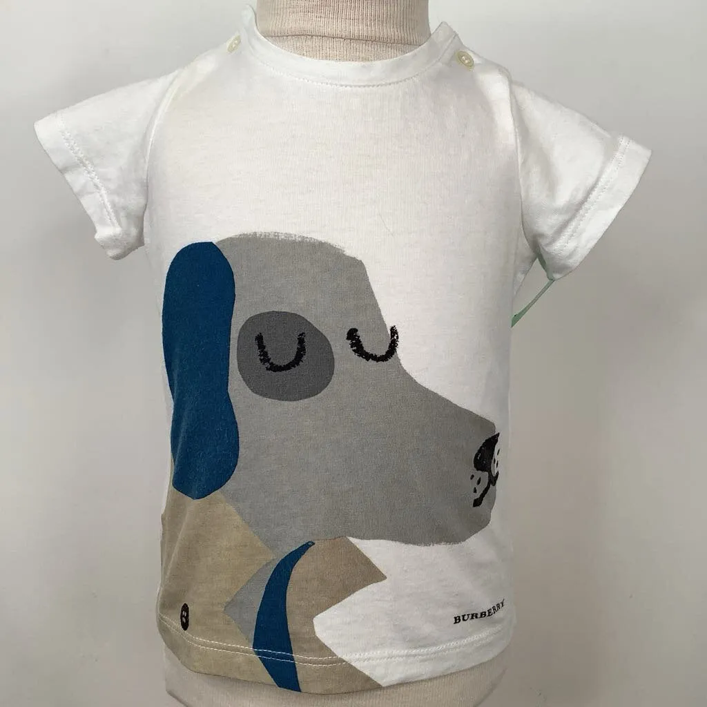 Collectors Corner Size 6m: Burberry White/Grey Dog T-Shirt Boys' fashion items