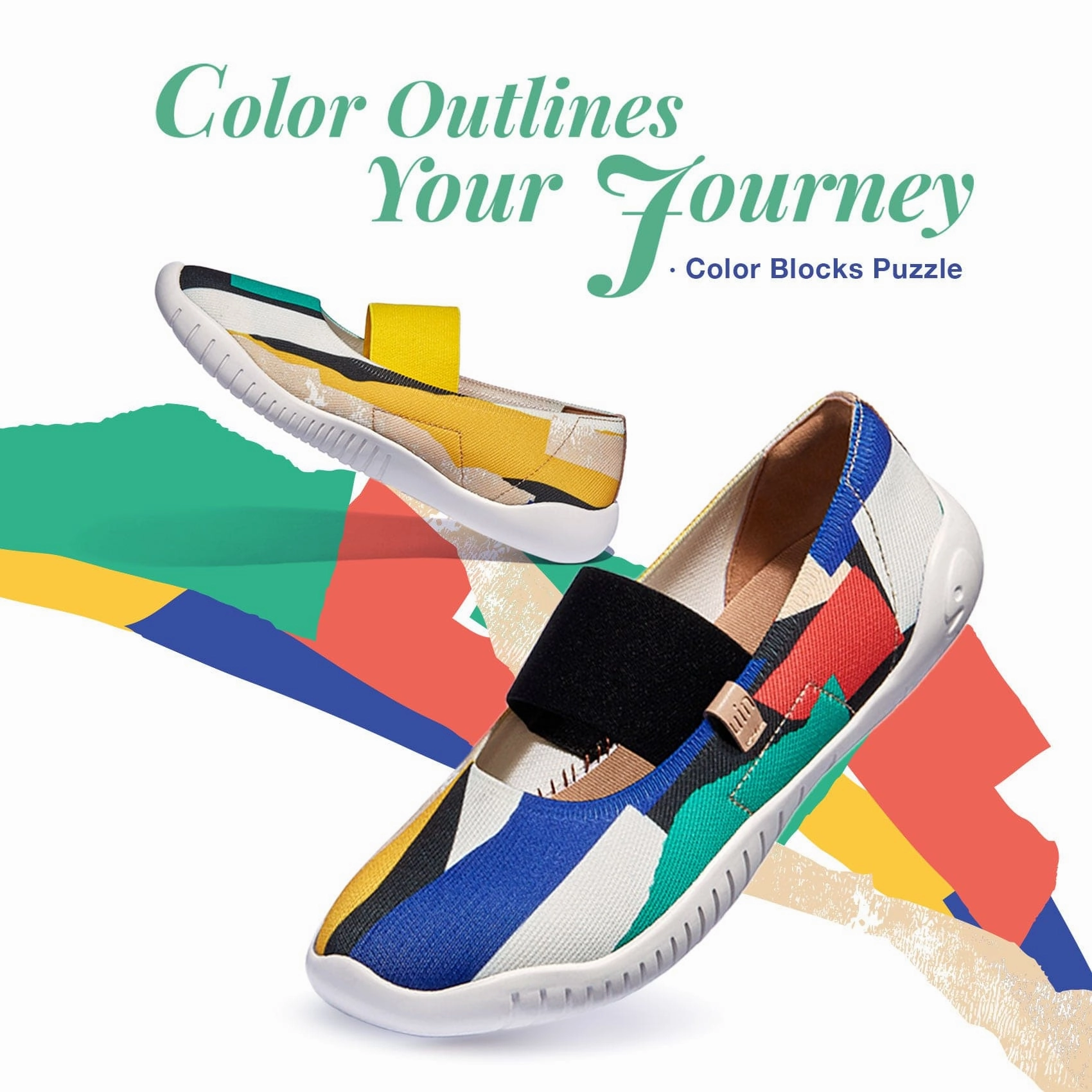 Color Blocks Puzzle Menorca VI Women Slip-On Style