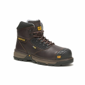 Industrial Footwear Tough Fit Caterpillar Excavator (p91340) Superlite Cool Carbon Composite Toe Men's Work Boot In Dark Brown