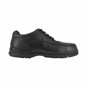 Professional Grade Footwear Weatherproof Support Rockport Five Eye Tie Casual Moc Toe Oxford Men's World Tour Steel Toe Shoe's Rk6761 In Black