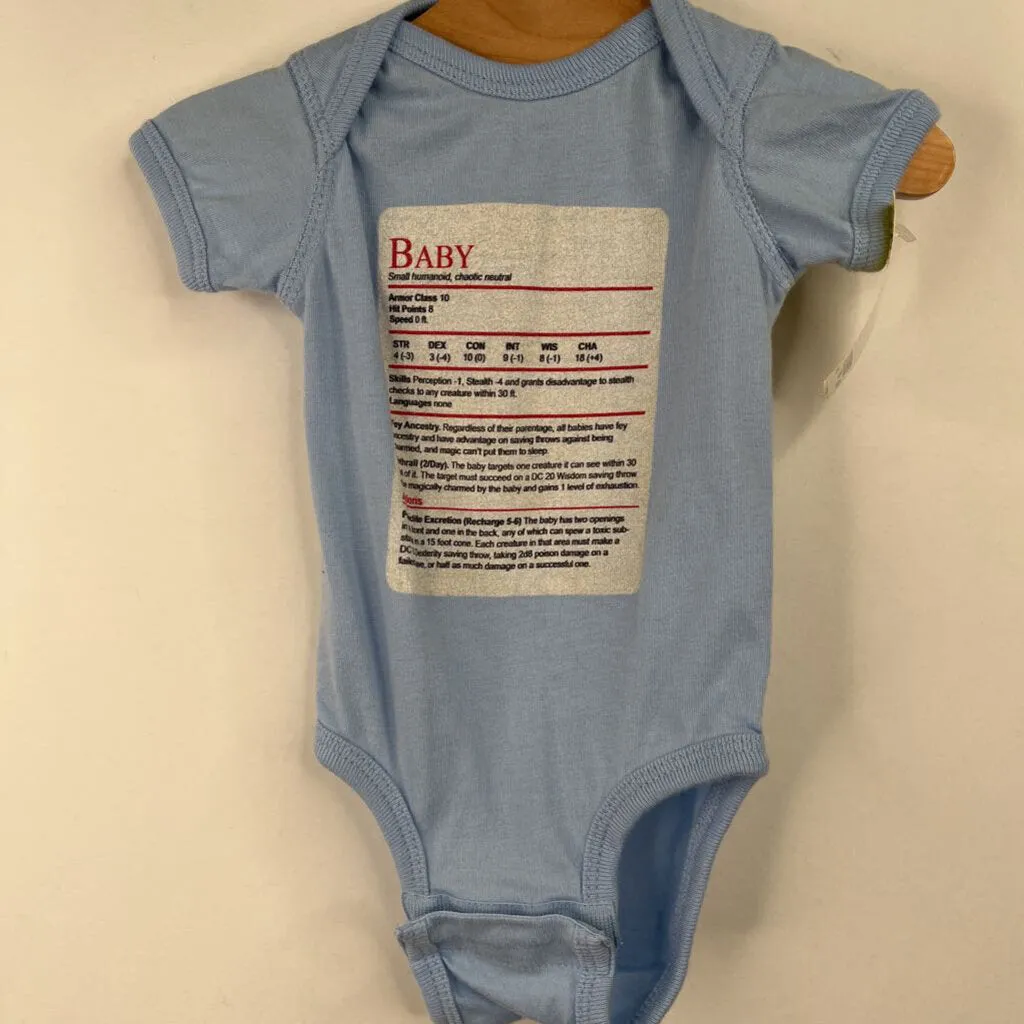 Size NB: Rabbit Skins Blue "Baby" Onesie Charming