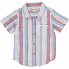 Maui Red/White/Blue Stripe Woven Shirt Digital Core EcoCertifiedTextile