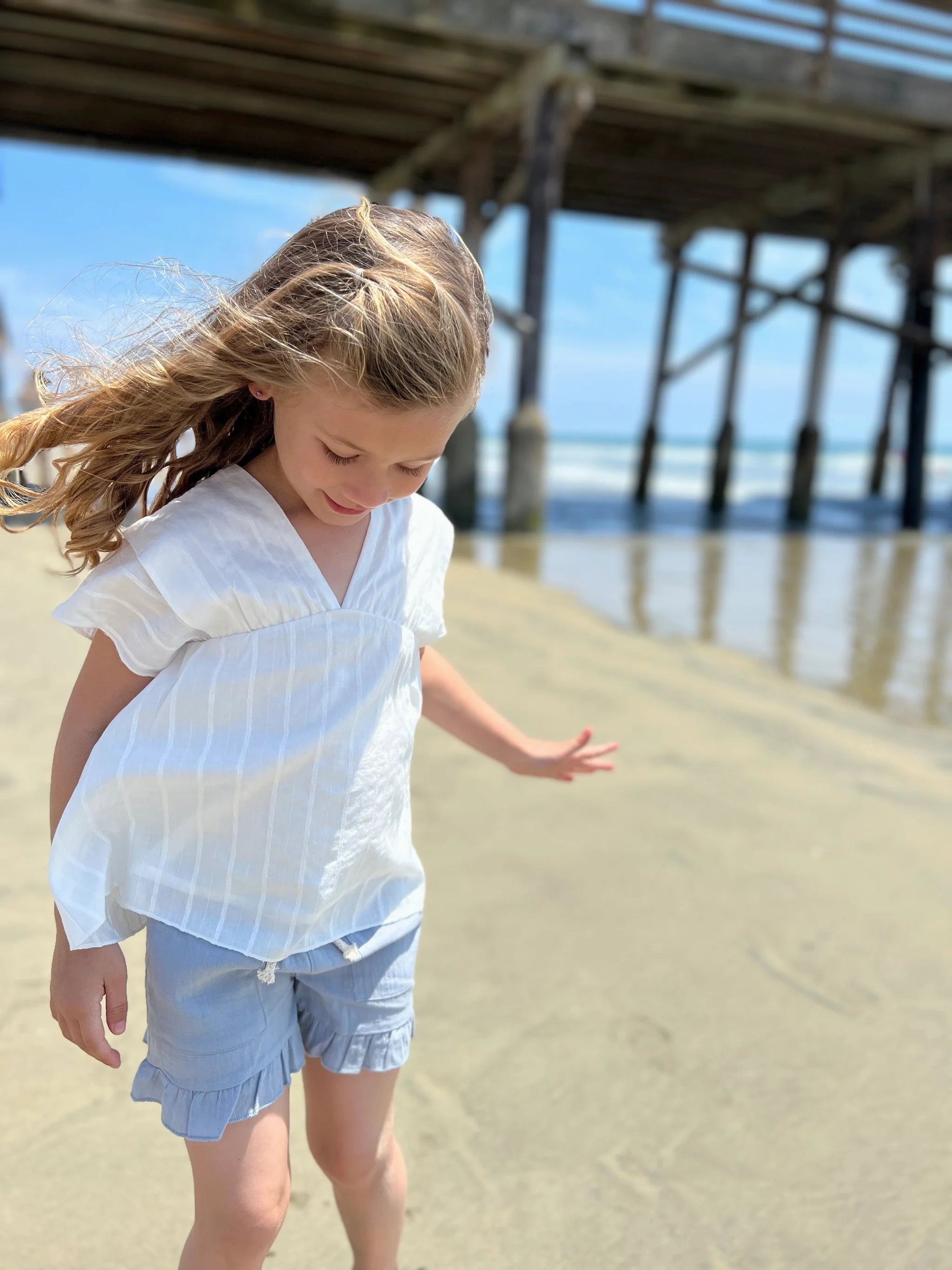 Brynlee Shorts in Blue Beach Ready