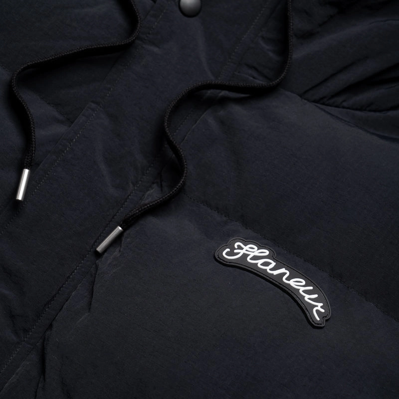 Pure Tone Flaneur Puffer Jacket - Black