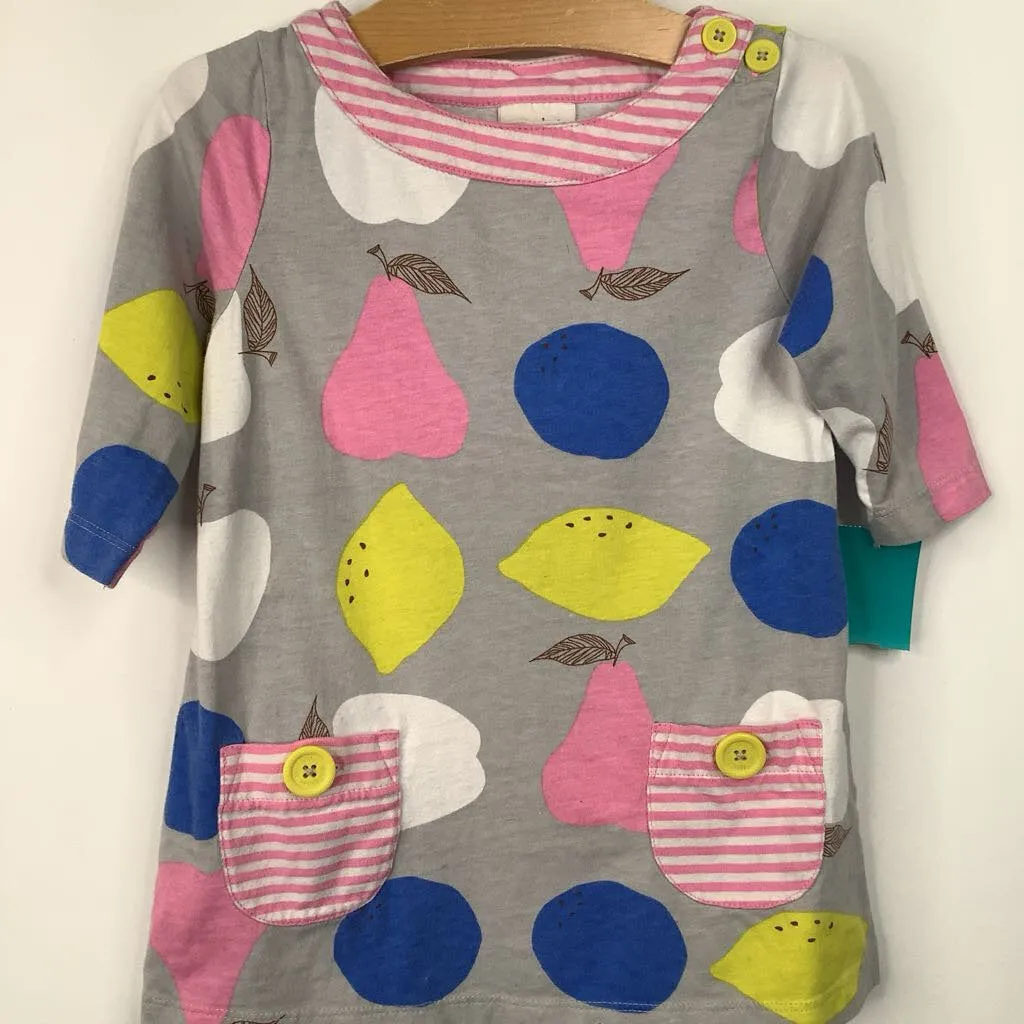 Bold Cut Size 3-4: Mini Boden Grey/Colorful Polka Dots Half Sleeve Dress