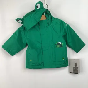 Size 3-6m: London Fog Green Frog Print Rain Coat - NEW W/Tag Wind Blocking Jacket Drop Tail