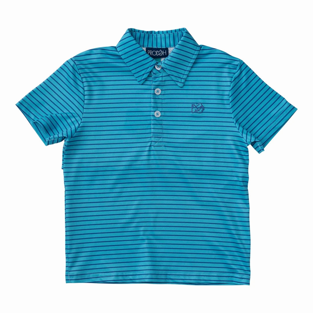 TearResistant Pro Performance Polo - Scuba Blue Stripe