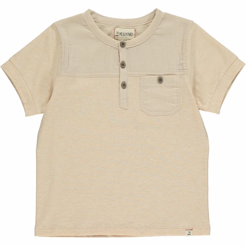 Boardwalk Cream Panelled Top Active Ease Essential Shirt