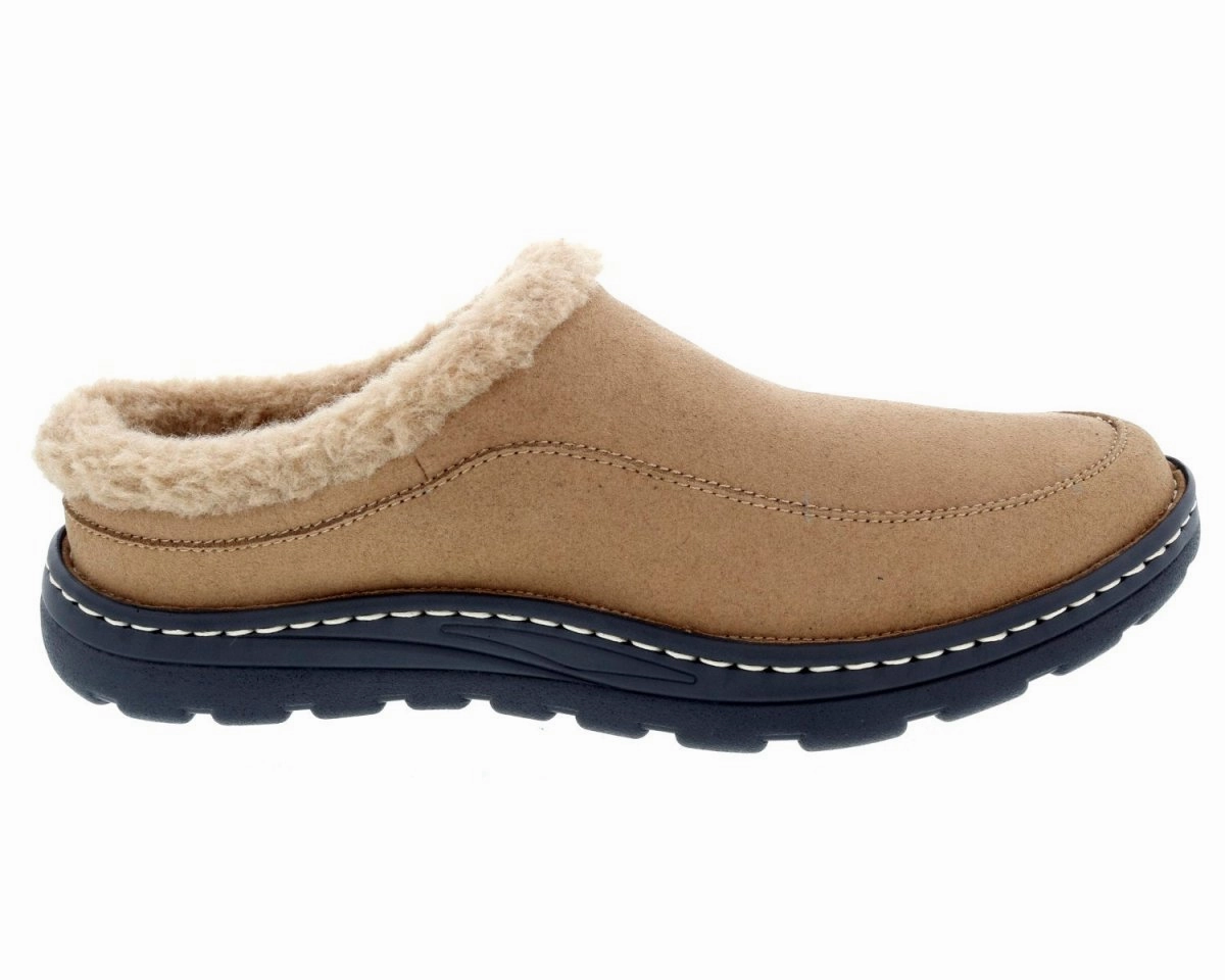 Drew Palmer Men Clog Shoe In Camel Microsuede Quick Dry Material