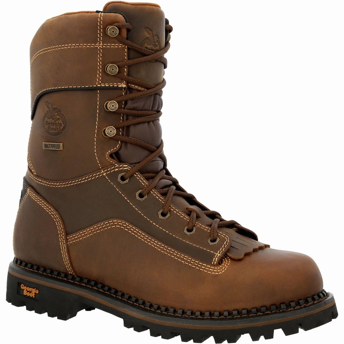 Zip Up Georgia Boot AMP LT Low Heel Logger Composite Toe Waterproof Men's Work Boot Gb00473 In Brown