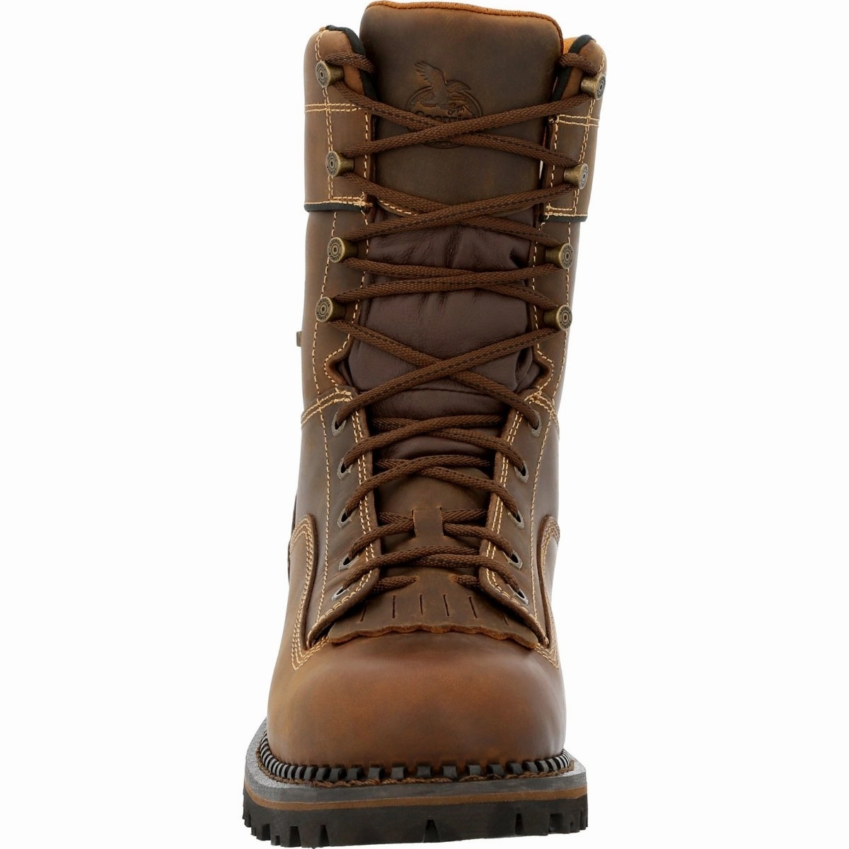 Georgia Boot AMP LT Low Heel Logger Composite Toe Waterproof Men's Work Boot Gb00473 In Brown NYC Street