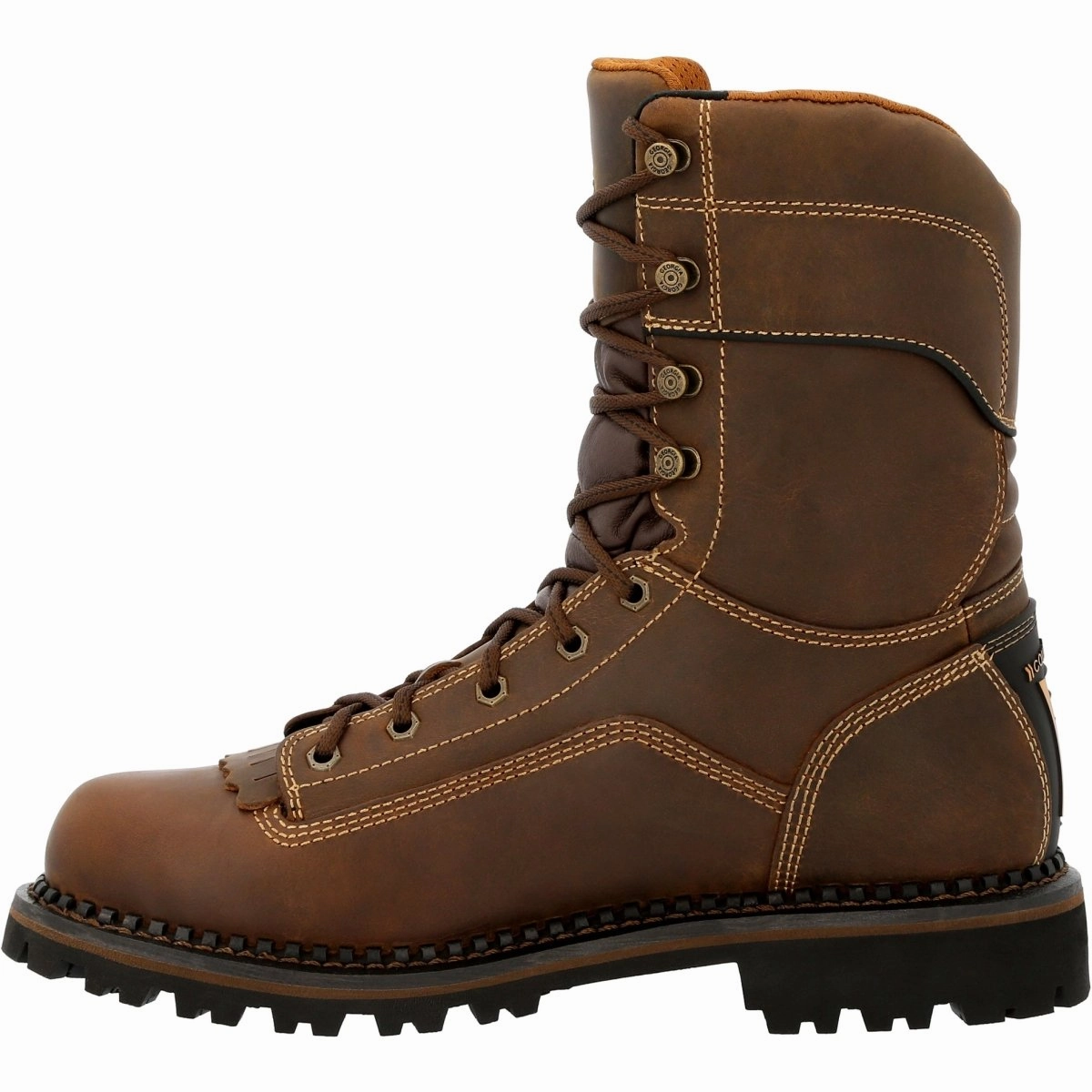 Protective Finish Winter Walker Georgia Boot AMP LT Low Heel Logger Composite Toe Waterproof Men's Work Boot Gb00473 In Brown