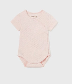 HighVisibility Wrinklefree Cotton Detailed Bodysuit | Light Pink