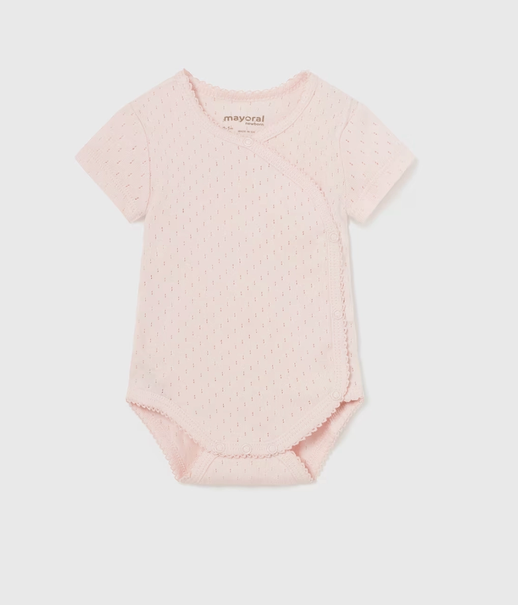 HighVisibility Wrinklefree Cotton Detailed Bodysuit | Light Pink