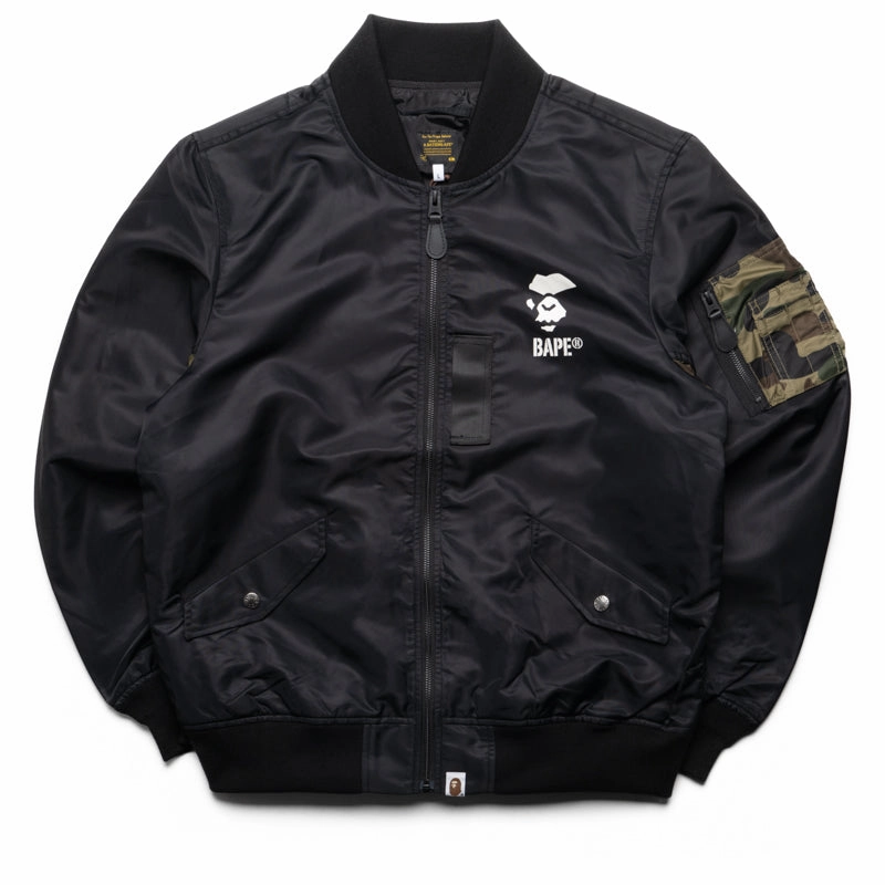 ThermalInsulated A Bathing Ape 1st Camo Bomber Jacket - Black