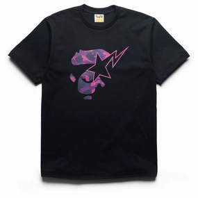 AdjustableStraps A Bathing Ape Color Camo Ape Face Sta Tee - Black/Purple