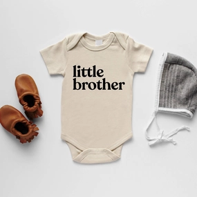Cream Organic Little Brother Baby Bodysuit S/S Light Core LowMaintenanceMaterial