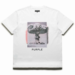 Purple Brand Melt Down Tee - White MatteFinishTexture WaterRepellentSurface
