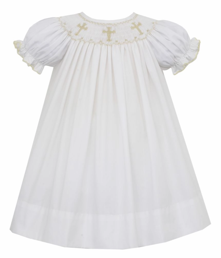 Cross Bishop Smocked Dress FlexibleMaterial