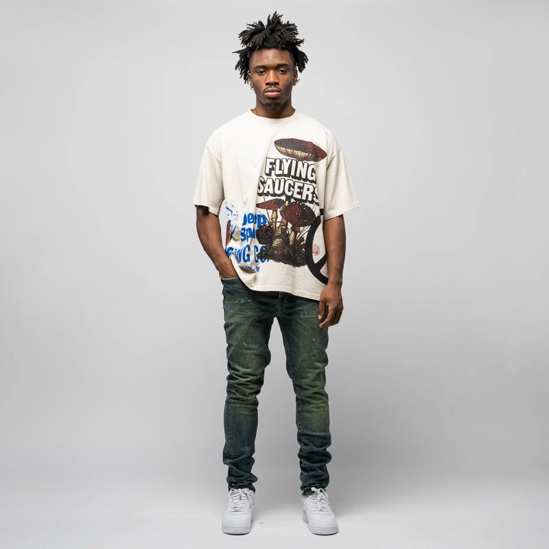 NonIronTechnology CRTFD Allover Print Mash Up Tee - Natural