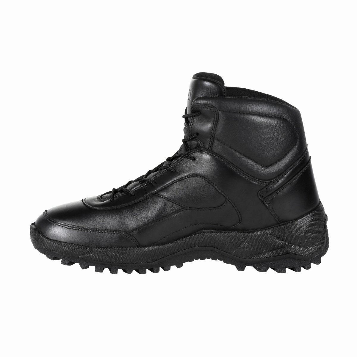Adjustable Long Hour Rocky Priority Men's Leather Boots Rkd0043 In Black